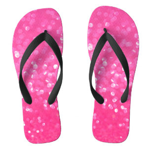 Vibrant Hot Pink Glitter Sparkle Texture Photo Thongs