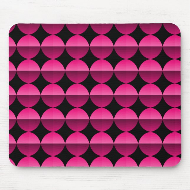 Vibrant Hot Pink Retro Flair Mousepad (Front)
