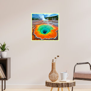 Vibrant Hot Spring: Earth's Wonder Art Poster