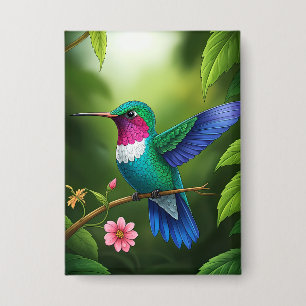 Vibrant Hummingbird Among Leaves