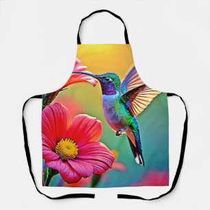 Vibrant Hummingbird at Sunset Design Apron