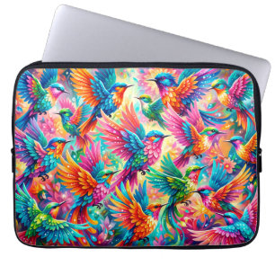 Vibrant Hummingbird Dreamscape – Tropical Boho Laptop Sleeve