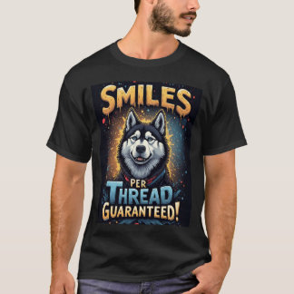 Vibrant Husky With Bold Typography T-Shirt