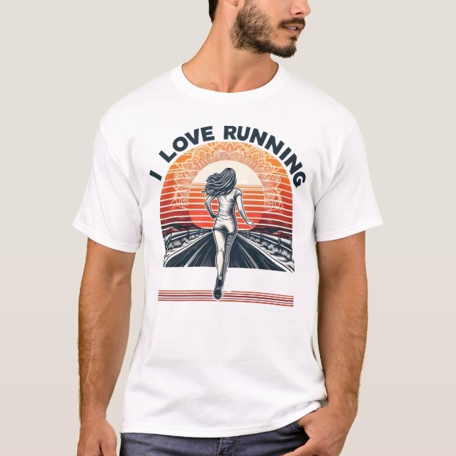 Vibrant I Love Running T-Shirt (Front)