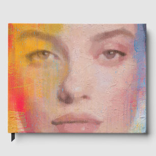 Vibrant Impasto Abstract Portrait Guest Book