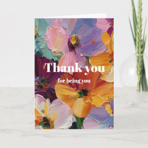 Vibrant Impasto Floral Painting Greeting Card