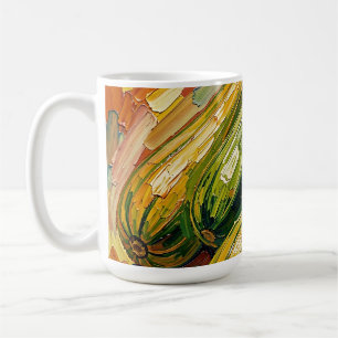 Vibrant Impasto Zucchini Painting Coffee Mug
