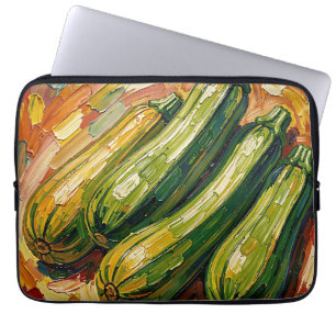 Vibrant Impasto Zucchini Painting Laptop Sleeve