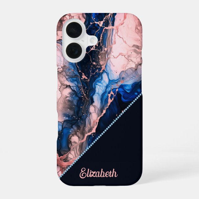 Vibrant Ink Fusion iPhone 16 Case (Back)