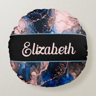 Vibrant Ink Fusion Round Cushion