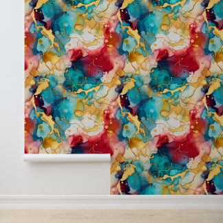 Vibrant Inkwaves Wallpaper