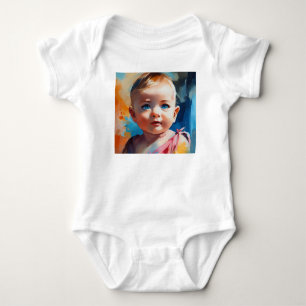 Vibrant Innocence: A Radiant Baby with Blue Eyes Bodysuit