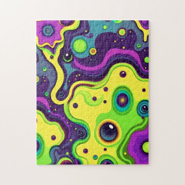 Vibrant Iridescent Texture - Abstract Fluid Art Jigsaw Puzzle (Vertical)