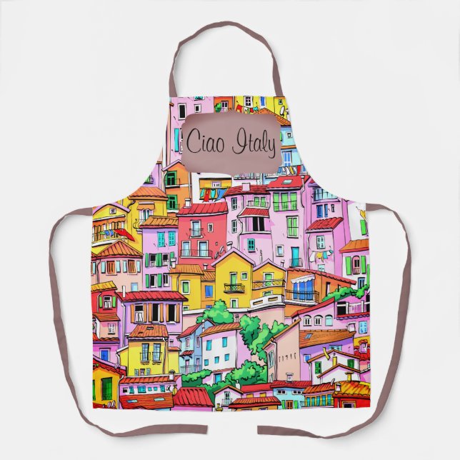 Vibrant Italian Facade Apron (Front)