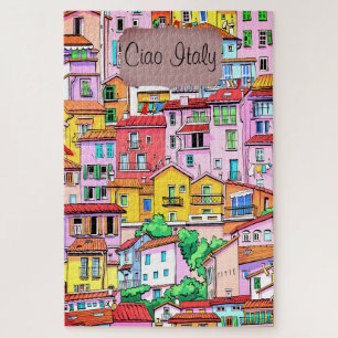 Vibrant Italian Facade Jigsaw Puzzle