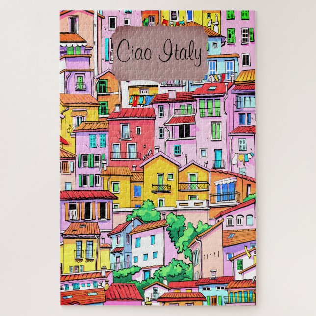 Vibrant Italian Facade Jigsaw Puzzle (Vertical)