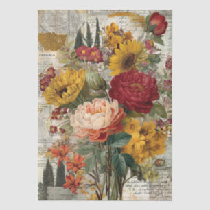 Vibrant Italian-Inspired Floral Collage Tissue Paper