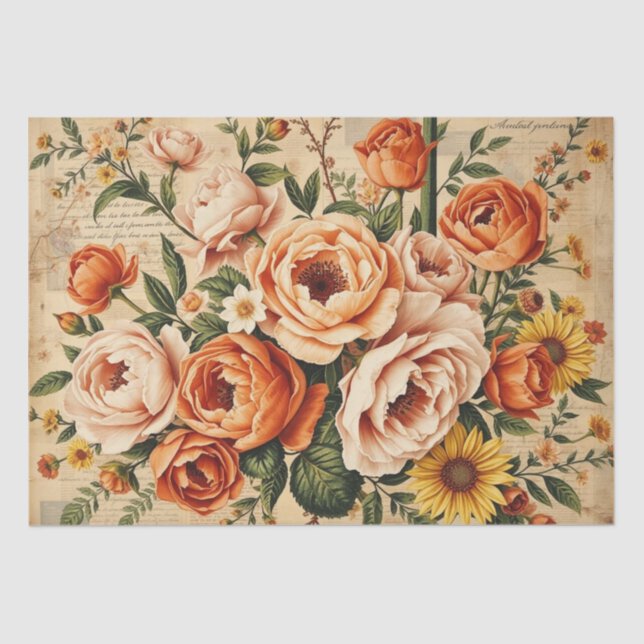 Vibrant Italian-Inspired Floral Collage Tissue Paper (Front)
