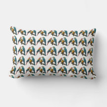 Vibrant Jungle Parrots Throw Pillows