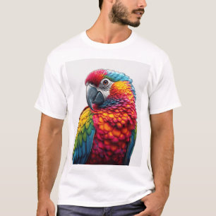 Vibrant Kaleidoscopic Parrot Art T-Shirt