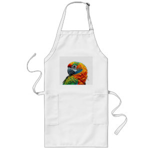 Vibrant Kaleidoscopic Parrot Pattern Long Apron