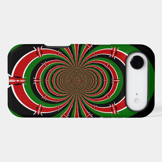 Vibrant Kenya Vision | Mirrored Kenyan Flag Abstra (Back (Horizontal))