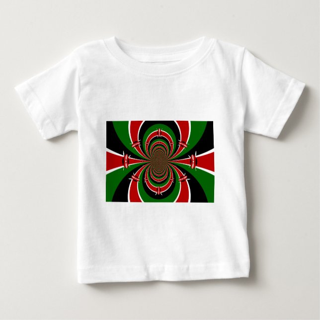 Vibrant Kenya Vision: Mirrored Kenyan Flag Art  Baby T-Shirt (Front)
