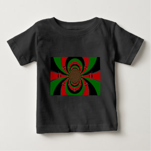 Vibrant Kenya Vision: Mirrored Kenyan Flag Art Baby T-Shirt