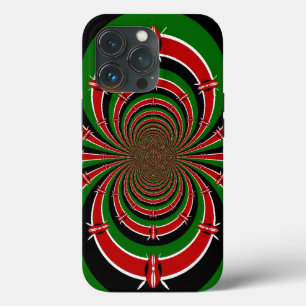 Vibrant Kenya Vision: Mirrored Kenyan Flag Art  iPhone 13 Pro Case