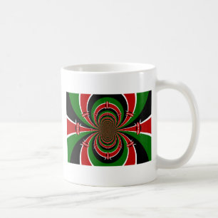 Vibrant Kenya Vision: Mirrored Kenyan Flag Art  Coffee Mug
