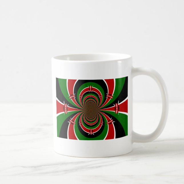 Vibrant Kenya Vision: Mirrored Kenyan Flag Art  Coffee Mug (Right)