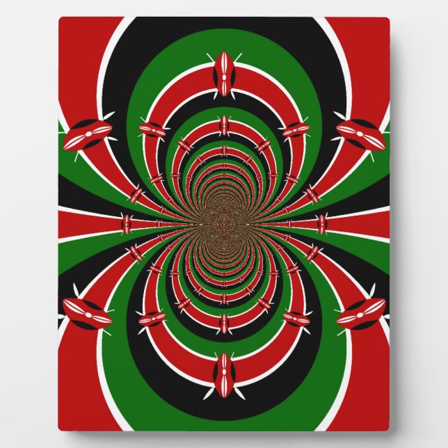 Vibrant Kenya Vision: Mirrored Kenyan Flag Art  Plaque (Front)