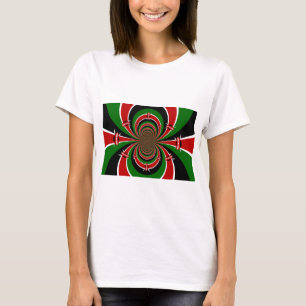 Vibrant Kenya Vision: Mirrored Kenyan Flag Art T-Shirt