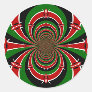Vibrant Kenya Vision: Mirrored Kenyan Flag design Classic Round Sticker