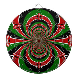 Vibrant Kenya Vision: Mirrored Kenyan Flag design Dartboard