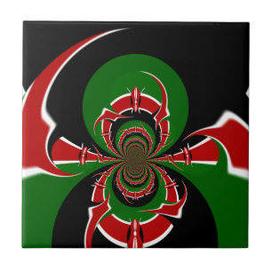 Vibrant Kenyan Flag Pattern: A Powerful Art Ceramic Tile