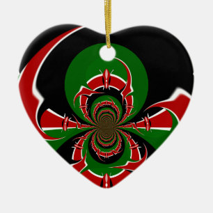 Vibrant Kenyan Flag Pattern: A Powerful Art Ceramic Tree Decoration