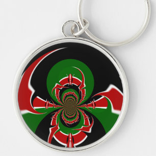 Vibrant Kenyan Flag Pattern: A Powerful Art Key Ring
