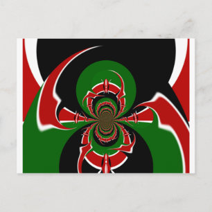 Vibrant Kenyan Flag Pattern: A Powerful Art Postcard