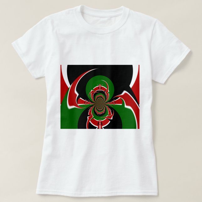 Vibrant Kenyan Flag Pattern: A Powerful Art T-Shirt (Design Front)