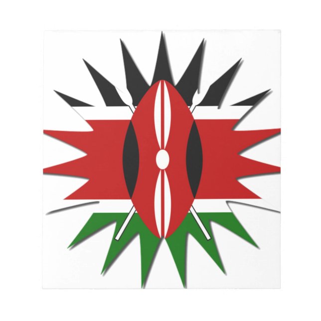 Vibrant Kenyan Flag Pattern: An 18-Star Art Notepad (Front)