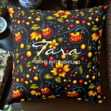 Vibrant Khokhloma-Inspired Floral Decorative