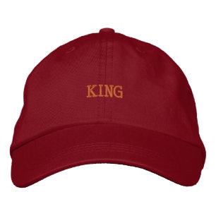 Vibrant KING Red-Hat Powerful Energy Casual Outfit Embroidered Hat