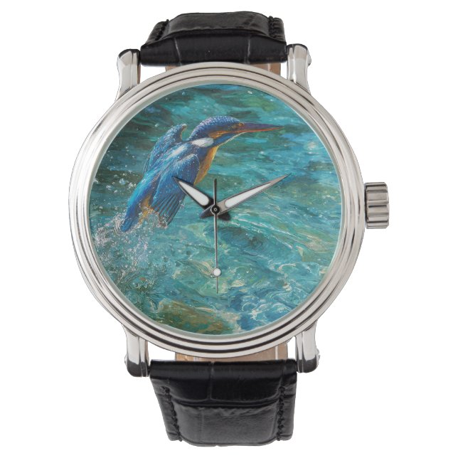 Vibrant Kingfisher Aqua Nature Watch (Front)