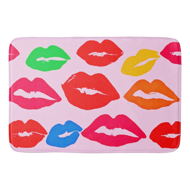 Vibrant Kissed by Colours Pattern Bath Mat (Front)