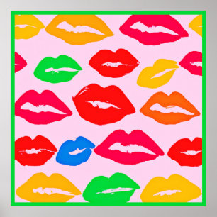 Vibrant Kissed by Colours Pattern Poster