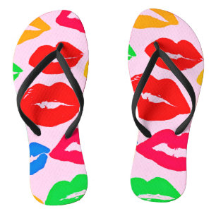 Vibrant Kissed by Colours Pattern Thongs