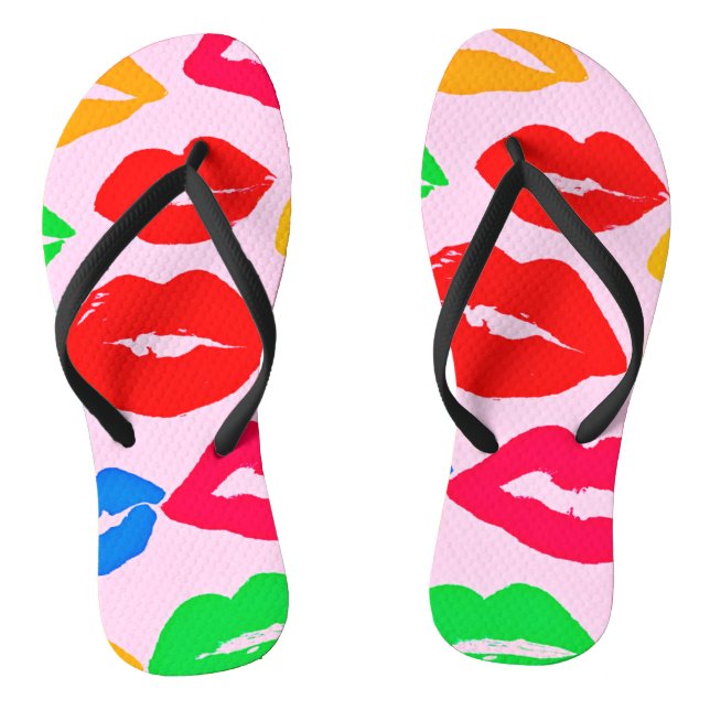 Vibrant Kissed by Colours Pattern Thongs (Footbed)