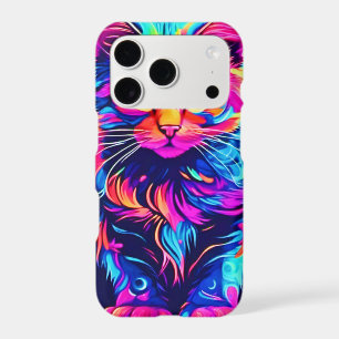 Vibrant Kitty: Beautiful Neon Artwork