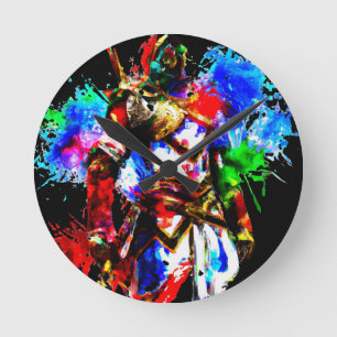  Vibrant Knight T-Shirt Throw Pillow Glass Coaster Round Clock